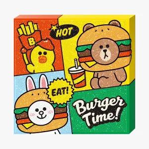 [퍼즐피플]DIY 보석십자수 버거타임 라인프렌즈 25x25cm 캔버스형 비즈