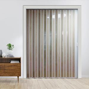 자바라 홀딩도어 자바라문 접이식문 칸막이문 투명 방염 커튼 홀겹미색우드