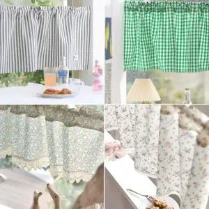 [텐바이텐]체크 플라워 주방 바란스 커튼 가림막 미니 가리개커튼 10종