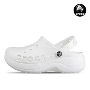 크록스 바야 플랫폼 클로그 여성 슬리퍼 샌들 화이트 208186-100