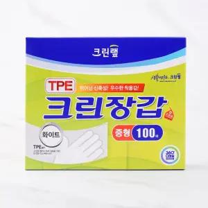 크린랩 크린장갑 TPE 화이트(중) 100매