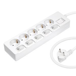 뉴잇 16A 개별 스위치 멀티탭 5구, 0.7m, 1개