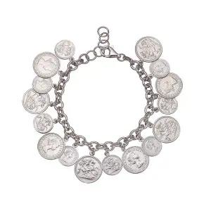[비체]SILVER 링크 코인 화이트 팔찌 S-FANB008W