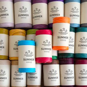 썸머 라피아얀 (5볼묶음)/여름 모자 라탄 가방 종이실 화분커버 바구니 식탁매트 소품 뜨기 천연섬유실