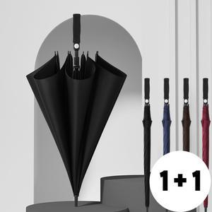 1개 + 1개 빅사이즈 장우산 대형 우산 원터치 자동 태풍 골프 암막 의전용