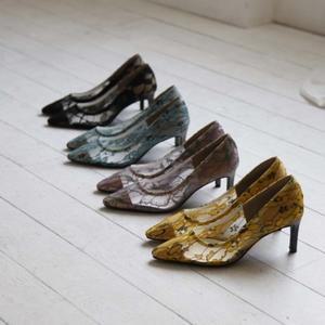 여성 망사 레이스 미들힐 꽃무늬 봄 데일리 여성구두 하이힐 슬링백힐 스트랩 스텔레토 로퍼 플랫 신상