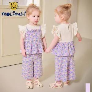 [몰리멜리] 잔잔플라워프릴상하복