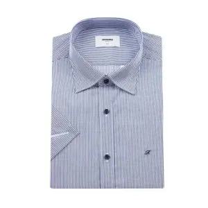 [갤러리아] (반소매 슬림핏) 트윌 스트레치 심플 런던 스트라이프 반팔 셔츠 RZUSL0048