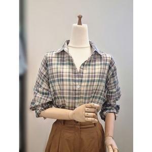 [갤러리아] ab.f.z 루즈핏 체크 시스루 셔츠 남방 블라우스 ACY3HB41I