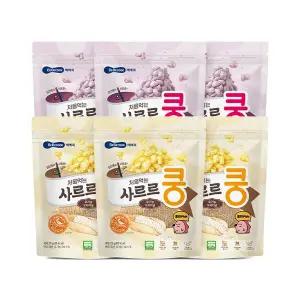 [베베쿡]처음먹는 유기농 사르르쿵 2종 6봉(오리지널/자색고구마)