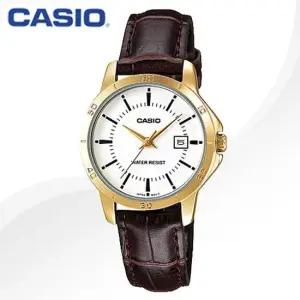 카시오 LTP-V004GL-7A 여성 가죽 시계