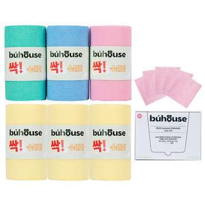 [국내생산]부하우스 한장 싹 수세미 360매(60매X6롤)+행주 50매+무료체험 5장