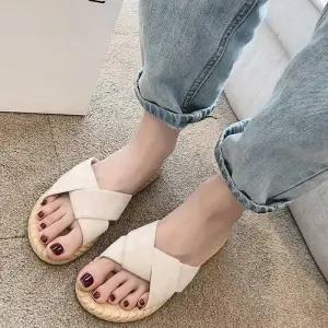 ONM 여성 가벼운 여행 편한 데일리 바캉스 스트랩 슬리퍼