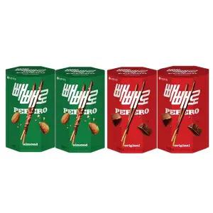 롯데웰푸드 빼빼로 아몬드 132g , 2개  +  초코 184g, 2개