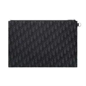 [명품] Dior 오블리크 자카드 A4 파우치 블랙 2ESCA491YSE_H03E