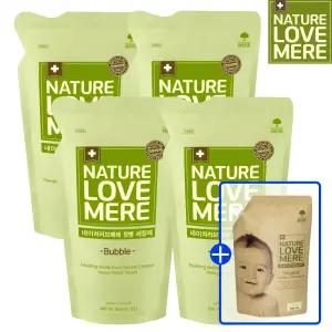 네이쳐러브메레 아기 젖병세정제 거품형/액상형 리필 4팩 (GIFT) 500ml 오리지널향 세제 리필 1팩
