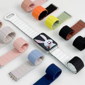 엔터콘 갤럭시핏3 스트랩 실리콘 마그네틱 링크 자석 스포츠 밴드 루프