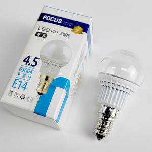 포커스 LED 미니크립톤 4.5W E14 주광색 투명타입