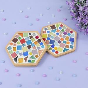 정인아트 대나무 육각컵받침 모양타일공예 만들기 1인set