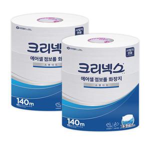 크리넥스 물에잘녹는 에어셀 점보롤 화장지 휴지 140M 3롤 2팩 45376