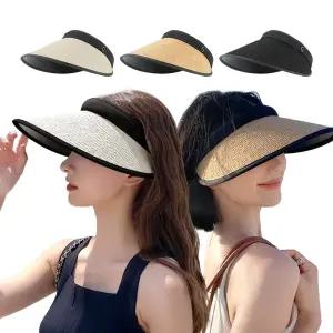 [21+1] 자외선차단 라탄 썬캡 황금비율 와이드챙 밀짚모자 컬러3종