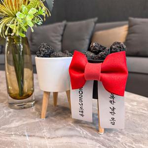 화산석 스톤 아로마 디퓨저 오일 오브제 디퓨져 [미니 집들이 리본 화환 개업 선물 현무암 돌 실내 방향제]