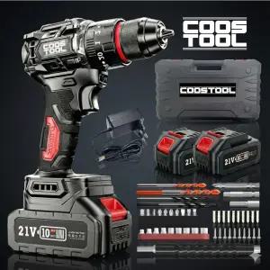 코스툴 해머 드릴 드라이버 충전식 무선 4.0AH 배터리