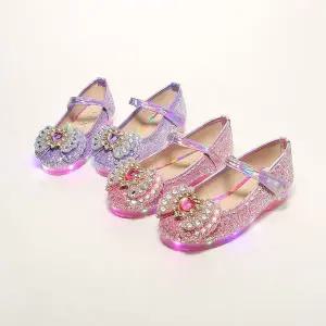 레트로 레이블 여아 led구두 키즈 아기 유아구두