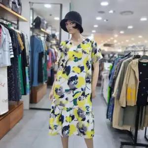 베네통/애플아울렛/플라워 프린트 브이넥 원피스/BAOP91431