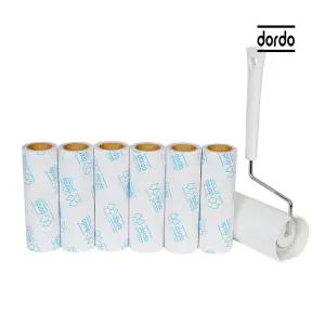 도르도 천연 펄프 테이프 크리너 160 핸들 + 리필 6개 세트/테이프클리너리필/사선컷팅돌돌이/고로고로돌돌