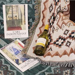 감성 캠핑 담요 모로코 양탄자 블랑캣 130x180 차박 이불 쇼파 커버