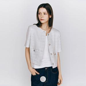 [지오다노] 375516 여 트위드 반팔 자켓