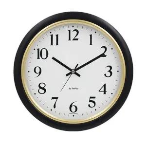 (블랙 33.5cm) 원형 원목 무소음 벽시계/사무실/시계/교실/아날로그/예쁜/디자인/벽걸이/강당/가정용/안방