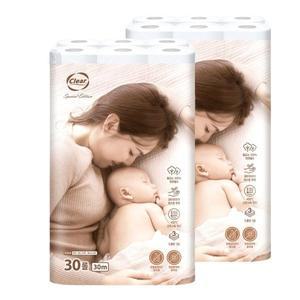 [바숨]클리어 두루마리 화장지 3겹 30m 30롤 2팩