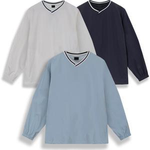 오버핏 피스테 우븐 긴팔 브이넥 맨투맨 바람막이 티셔츠 트레이닝 골프