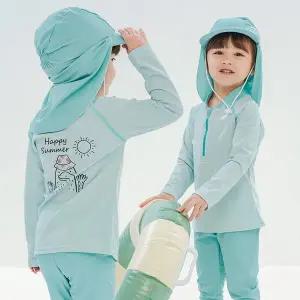 [아이스샌드](김해점)키즈 유아 남아동 래쉬가드 플랩캡 수영복세트 BR-355109