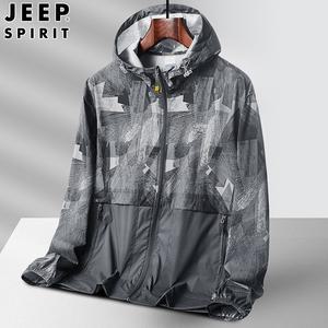 JEEP SPIRIT 여름 남성용 자외선 차단 의류 캐주얼 재킷