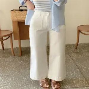 MADE 피넛진 썸머 스판 프리미엄 포켓 일자와이드 데님 (one color) ‘히든밴딩’