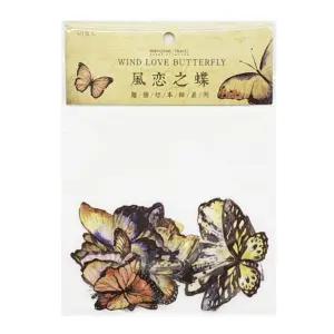 데코스티커 나비 스티커 40P 세트 노랑나비/필름/포인트/날개/다꾸/데코/벽/인테리어/창문/실사/디테일