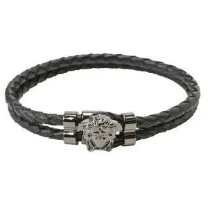 [베르사체][명품] 베르사체 26SS 메두사 브레이디드 레더 브레이슬릿 블랙 DG05579