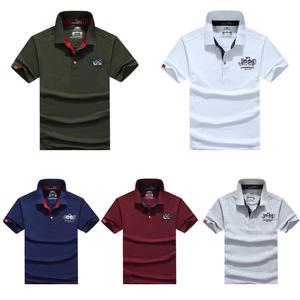 AFS JEEP 남자 면 100% 여름 반팔 카라 티셔츠