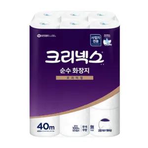 크리넥스 순수두루마리화장지 2겹 40m 24롤 4517462/욕실화장지/화장실화장지/일반화장지/롤화장지/욕실휴