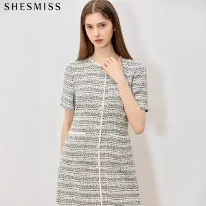 [쉬즈미스(SHESMISS)] 프리미엄 에디션 트위드 반팔 원피스 (택가격: 498000원)