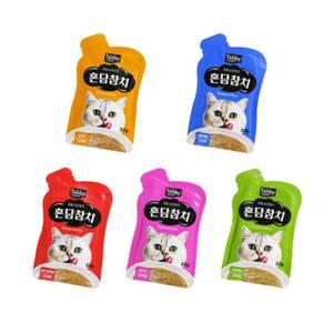 테비토퍼 혼담참치 랜덤 33g 48개 파우치 고양이간식