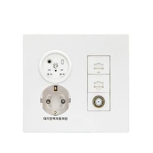 제일전기공업 디노 화이트 대기통합수구 2개용 1구콘+8P2구+CATV 2방(좌)