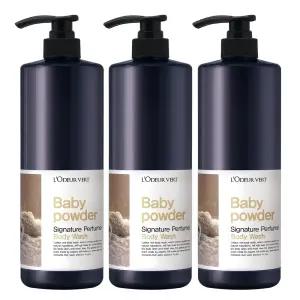 2 +1로더베르 퍼퓸 대용량 바디워시 베이비파우더 1L 3개