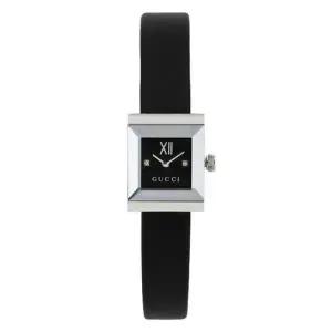 [구찌] G-프레임 쿼츠 시계 18mm 레더 블랙 YA128538