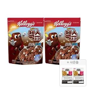 켈로그 오곡 첵스초코 스노우초코볼 420g, 2개+증정(프로틴 그래놀라 제로슈거 40g, 2개)