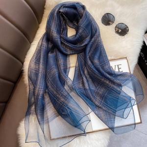 여름 여성 쉬폰 롱 간절기 숄 고급 실크 스카프