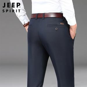 JEEP SPIRIT 가을 신상 남성용 스트레이트 비즈니스 슬림핏 캐주얼 팬츠
